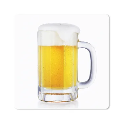 Produktbild von MuchoWow® Mauspad Mousepad Krug mit Bier auf weißem Hintergrund 20x20 cm - Mousepads - Maus Mat - Pad - Mausunterlage - Desk Mat - Bureauartikeln