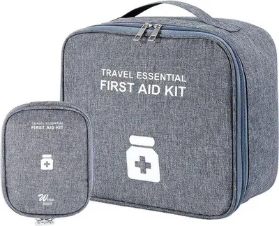 Produktbild von Famanu Erste-Hilfe-Set - Notfalltasche mit 2 leeren Medikamententaschen
