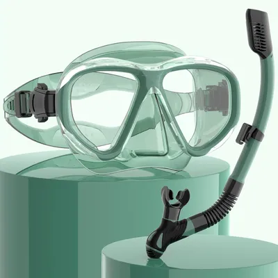 Produktbild von Famanu Schnorchelset Erwachsene - gehärtetes Glas - panoramischer Sichtbereich - anti-leck - anti-UV Schnorchelmaske