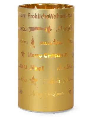 Produktbild von LED Windlicht Laterne Gold 16 cm | 27671