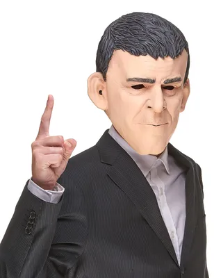 Produktbild von Karikative Manuel Latex-Maske beige-schwarz - Einheitsgröße