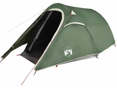 Image de vidaXL Tente tunnel 2 personnes Vert Imperméable