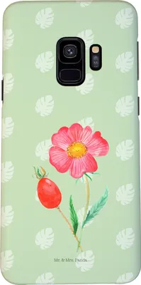 Produktbild von Mr. & Mrs. Panda Samsung Galaxy S9 Handyhülle Blume Hagebutte - Blattgrün - Geschenk, Cover, Schlechte Gedanken, Lebensfreude, Garten, Hülle, Handy Schutzhülle