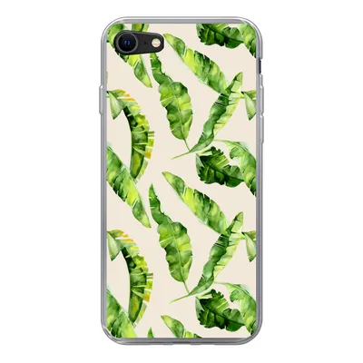 Produktbild von MuchoWow® Handyhülle Schutzhülle Hülle für iPhone SE 2022 Blatt - Tropisch - Muster Silikon Softcase Handy Hülle - Schutzhülle