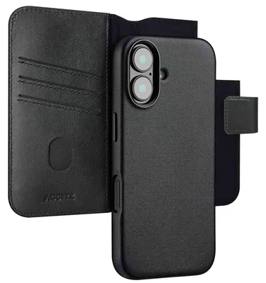 Immagine prodotto di Accezz Libreria in pelle 2-in-1 con MagSafe per Apple iPhone 16 - Nero onice