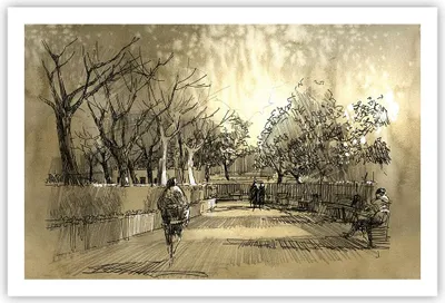 Produktbild von Poster - Poster ohne Rahmen - Park Spaziergang Baum - 91,5x61 cm - Wand Bild - Wanddeko - Wandbilder - Kunstposter - Wandposter - Bilder - Kunstdruck - Wanddekoration - Wandbild - P2XAA91x61-3758