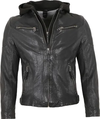 Produktbild von Gipsy - Herren Lederjacke Kapuze Lammnappa schwarz : XXL