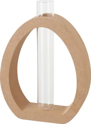 Produktbild von VBS Vase Reagenzglashalter "Ei", inkl. Reagenzglas 12,5 cm, MDF-Holz