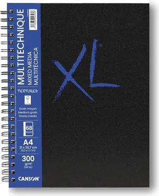Produktbild von Canson XL Book, Schwarz, Blau, A4 (210 x 297 mm), 300 g/m², 34 Blätter