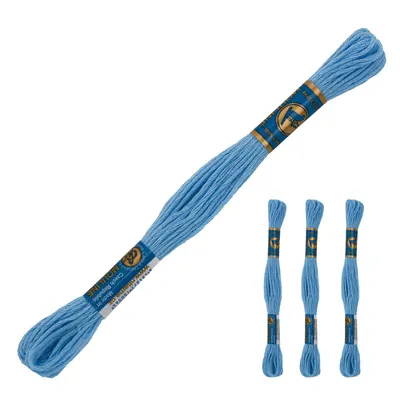 Produktbild von 3 Docken Stickgarn je ca. 8m / Sticktwist 100% Baumwolle Stickerei verschiedene Farbwahl, Farbe :5532 azurblau