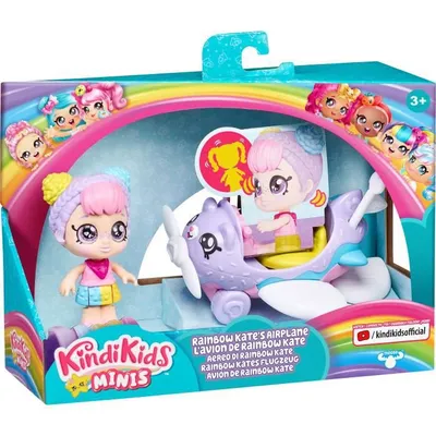 A toy playset featuring dolls and an airplane, presented in its retail packaging with colorful graphics and text.