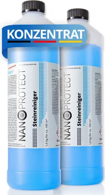 Produktbild von Nanoprotect Steinreiniger Konzentrat | 2 x 1 kg für ca. 200 m² | Intensivreiniger für Außenanlagen | Ideal für Haus, Hof und Garten
