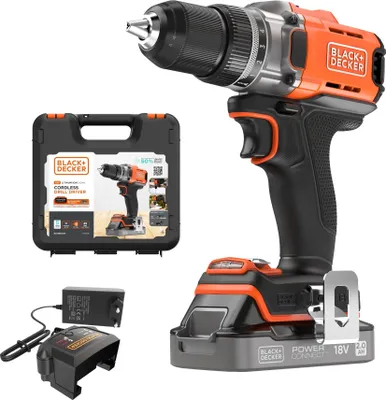 Image de BLACK+DECKER BCD382D1XK-QW Black&Decker Perceuse-visseuse sans fil 18V 2Ah, 2G, Kof BCD382D1XK