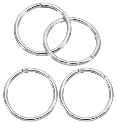 4x Spring-O-Ringe, Zinklegierung, silber, 50 mm Innendurchmesser
