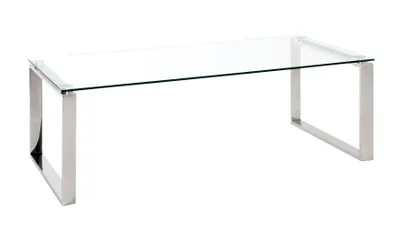 Produktbild von HAKU Couchtisch, Edelstahl und 8 mm Sicherheitsglas, transparent, modern, 120x60x40 cm