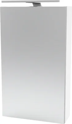 Produktbild von Fackelmann SCENO Spiegelschrank mit LED-Beleuchtung  Alibertschrank für Bad und Gäste-WC (40 x 68 x 15,3 cm)  SBC Badschrank mit Spiegel in Weiß  Tür rechts