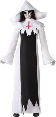 Obrázek produktu pro Děsivý kostým zombie jeptišky pro ženy Halloween kostým černobílý