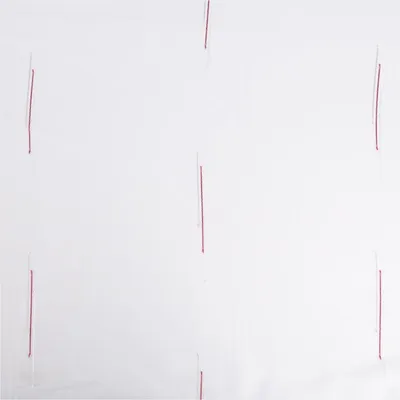 Produktbild von Vorhangstoff Voile Meterware Gardinenstoff Scherli weiß rot mit 300cm