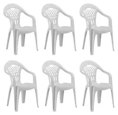 Image de Chaise pliante Cancun - Blanc, en plastique