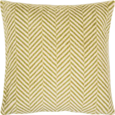 Produktbild von Pad Kissen ZELLA Fellkissen GRÜN Kissenhülle 50x50 cm Fell Kissenbezug Fischgrät