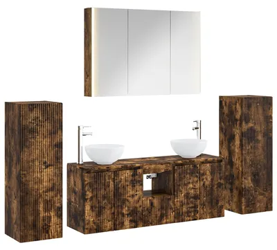 Immagine prodotto di Set di mobili da bagno vidaXL, 6 pezzi, rovere affumicato