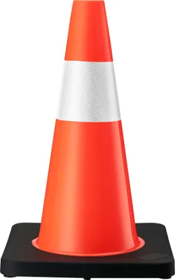 Produktbild von Wiltec Verkehrskegel 45 cm hoch, Leitkegel zum Absichern, Pylon reflektierend, Warnkegel aus robustem PVC und Gummi für Baustellen
