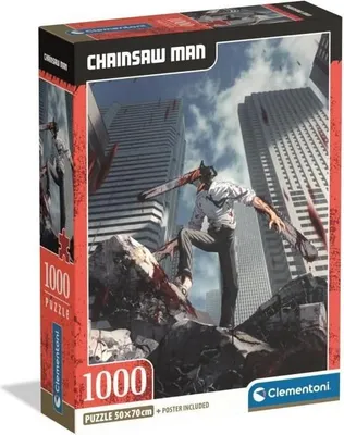 Produktbild von Puzzle, CLEMENTONI Compact 1000 Teile, Chainsaw Man, 70 x 50 cm, Inklusive Poster