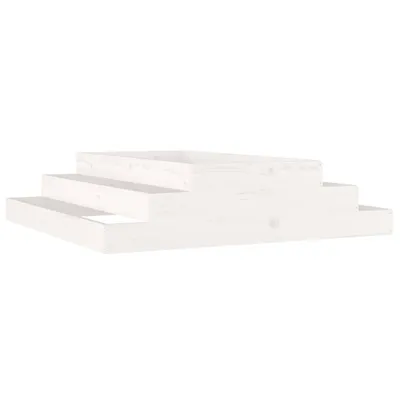 Image de vidaXL Bac à plantes blanc 110x110x27 cm pin massif