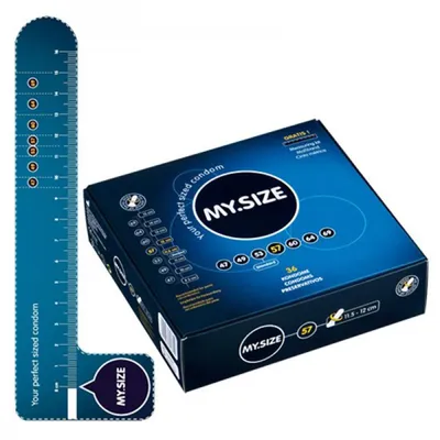 Zdjęcie produktu dla MY.SIZE 10117186, Prezerwatywa dla mężczyzn, Przezroczysty, Lateks, ISO 4074: 2002, CE0197, 57 mm, 178 mm