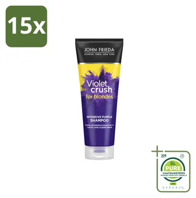Produktbild von 15 x John Frieda Sheer Blonde Violet Crush Intensive Purple Shampoo - 250 ml - Großpackung - 15 Stücke