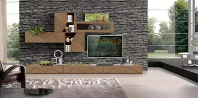 Produktbild von Wohnzimmer Sideboard Wohnwände Braun Schränke Regal Schrank Design