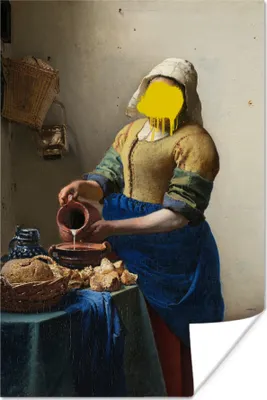 Produktbild von MuchoWow® Poster Milchmädchen - Johannes Vermeer - Gemälde 80x120 cm - Papierdruck