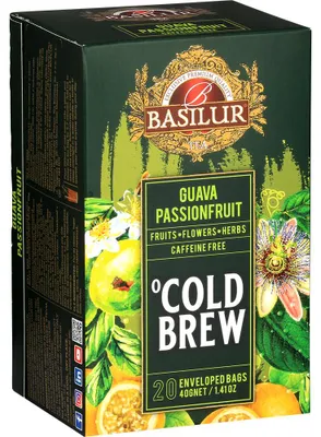 Obrázok produktu pre BASILUR ovocný čaj bez kofeínu s ibištekom, šípkami, listami guavy a stéviou 20x2g