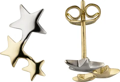 Produktbild von Ohrstecker Sterne 333 Gold Gelbgold bicolor Ohrringe Goldohrringe