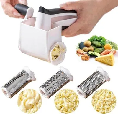 Produktbild von Handgehakte-rotierende-Kartoffelrasp-Set-weiß-Handrasp-Keukenhilfe