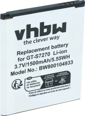 Produktbild von vhbw Akku kompatibel mit Samsung Galaxy TREND LITE 2, Z1 Handy Smartphone Telefon (1500 mAh, 3,7 V, Li-Ion)