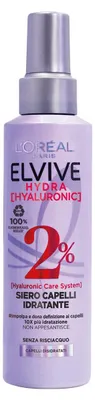 Produktbild von L’Oréal Paris Elvive Hydra Hyaluronic, Frauen, Alle Haare, 150 ml, Feuchtigkeitsspendend, Weichmachend, Spray, AQUA / WATER ● QUATERNIUM-87 ● COCOS NUCIFERA OIL / COCONUT OIL ● SODIUM BENZOATE ● SODIUM...