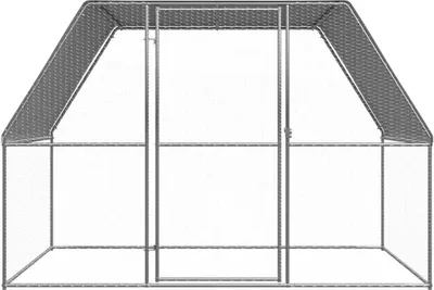 Zdjęcie produktu dla vidaXL Klatka dla kur srebrno-szara 3x2x2 m Stal ocynkowana