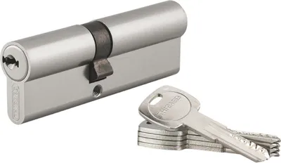 Image de Cylindre de serrure double entrée Trafic 6, 40x50mm, anti-arrachement, anti-perçage, nickel, fonction urgence 5 clés - THIRARD