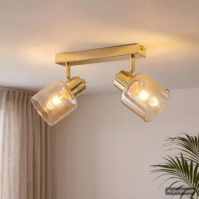Produktbild von home24 Deckenleuchte - Metall / Glas - 2-flammig