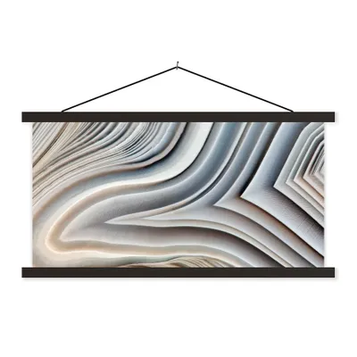 Produktbild von MuchoWow® Textilposter Marmoroptik - Stein - Linien - Luxus - Marmor 90x45 cm mit schwarzem Rahmen - Klemmleisten