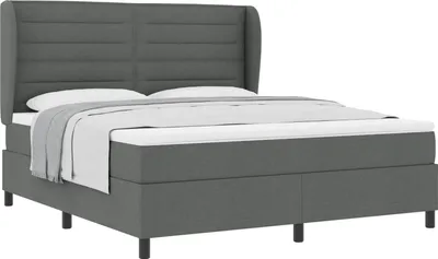 Produktbild von Boxspringbett mit Matratze Dunkelgrau 180 x 200 cm Stoff