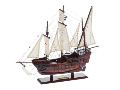 Produktbild von Modellschiff Santa Maria Holz Kolumbus Flaggschiff Segelschiff kein Bausatz