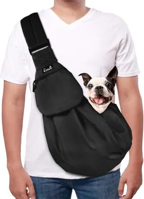 Image de Sac de transport noir pour chiens et chats, réglable, pour l'extérieur