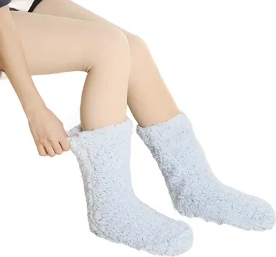 Produktbild von Dicke, wärmende Kaschmirsocken für Damen – kuschelig weiche Bodensocken, samtweiche Schlafsocken, rutschfeste, warme Hausschuhe