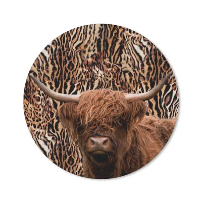 Produktbild von MuchoWow® Mauspad Mousepad Panther Druck - Tiere - Schottischer Highlander 40x40 cm - Mousepads - Maus Mat - Pad - Mausunterlage - Schreibtisch Accessoires
