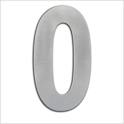 Produktbild von Famanu Hausnummer Edelstahl - Nummer 0 - Wetterbeständiges Material - 160 x 93 mm