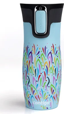 Produktbild von Thermobecher ContiGo! West Loop 2.0 470ml - Blau Matt - Blumenmuster