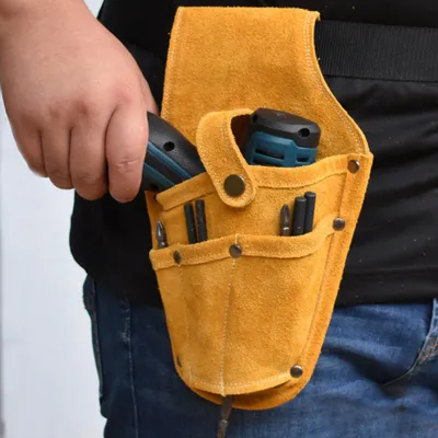 Zdjęcie produktu dla Torba na narzędzia, torba na wiertarkę elektryczną, torba na narzędzia ze skóry bydlęcej, torba do przechowywania narzędzi elektrycznych, torba do przechowywania wierteł