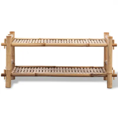Image de vidaXL Étagère à chaussures avec 2 étagères en bambou